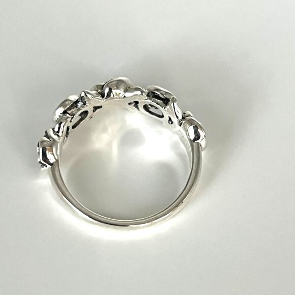 PZ Paz Sterling Silver 925 Rose and Clear Quartz Ring - Picture 7 of 10